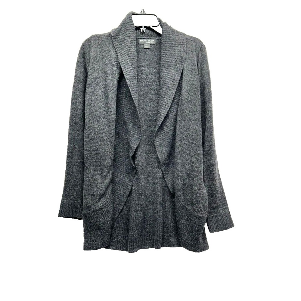 Barefoot Dreams Cozychic Lite Women's Medium Dark Grey Cardigan Sweater (E5)